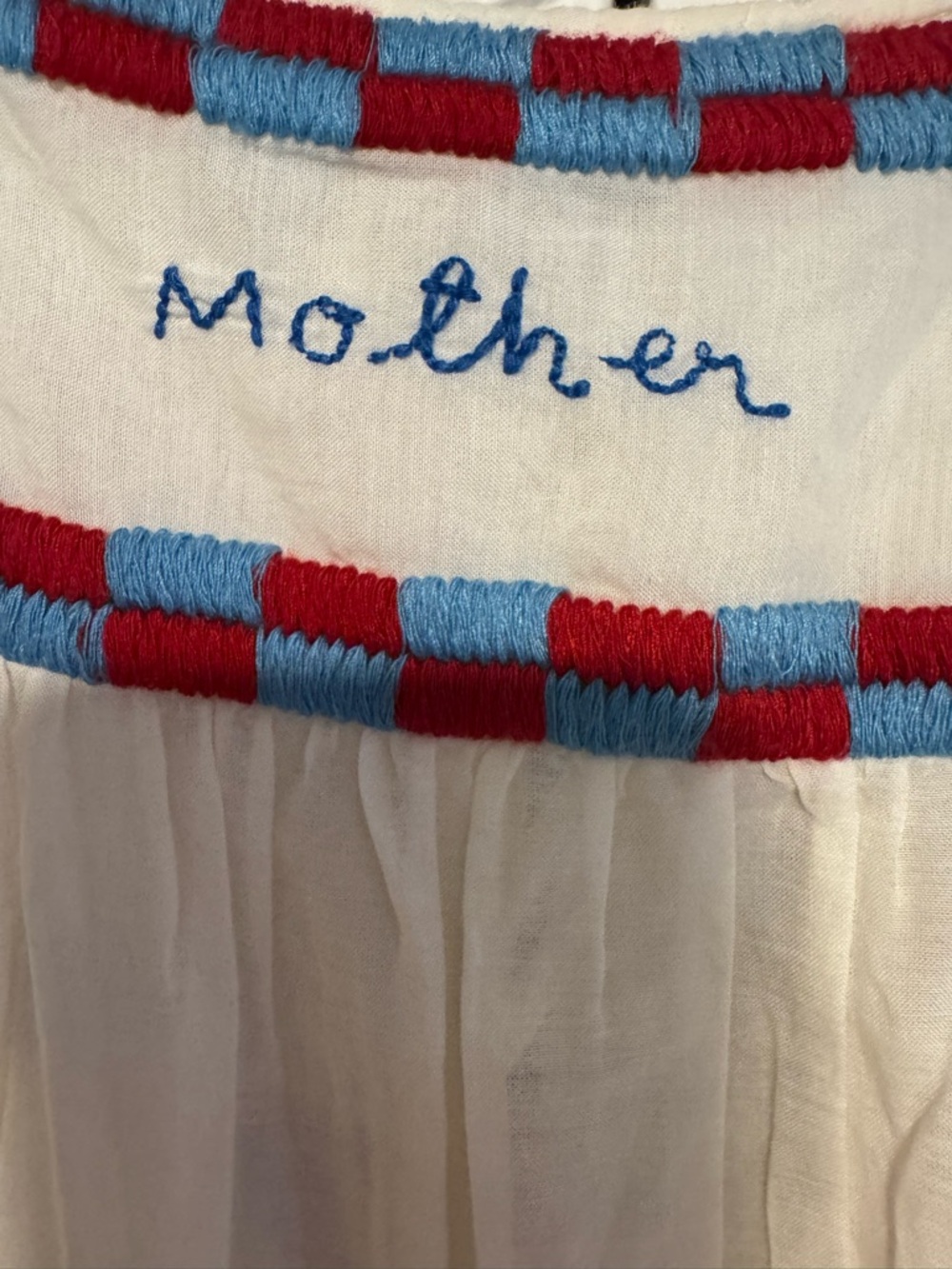 MOTHER The Breeze Yoke Top Whisper White Embroidered Boho Blouse XS NWT - Picture 5 of 7